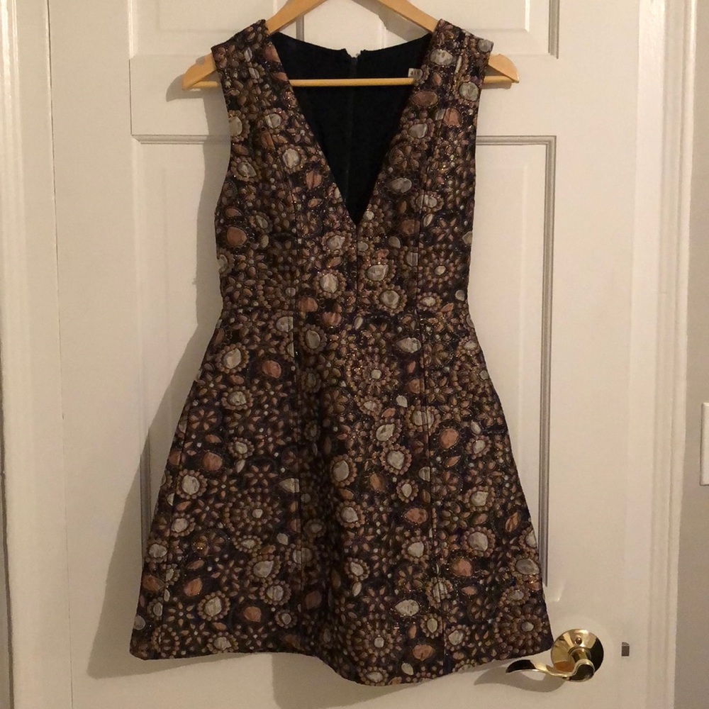 Alice + Olivia PACEY LANTERN DRESS Gold Multi